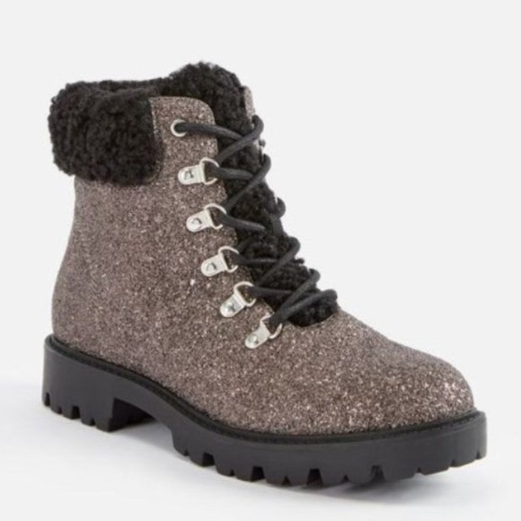JUSTFAB Hiking Boots NWOT Size 8 Glitter Jane - Picture 7 of 10